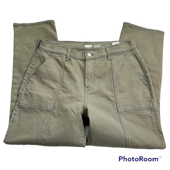 Old Navy Green Sky-High Straight Extra High Rise Size 12 - Picture 7 of 10